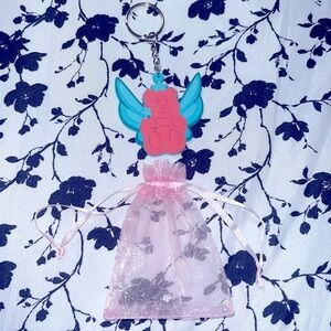 Cute Fairy Bear Key Chain& Mini Pink Bag